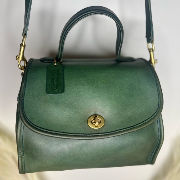 Vintage Coach Manor Bag Green 9977 - Picture 2 of 14